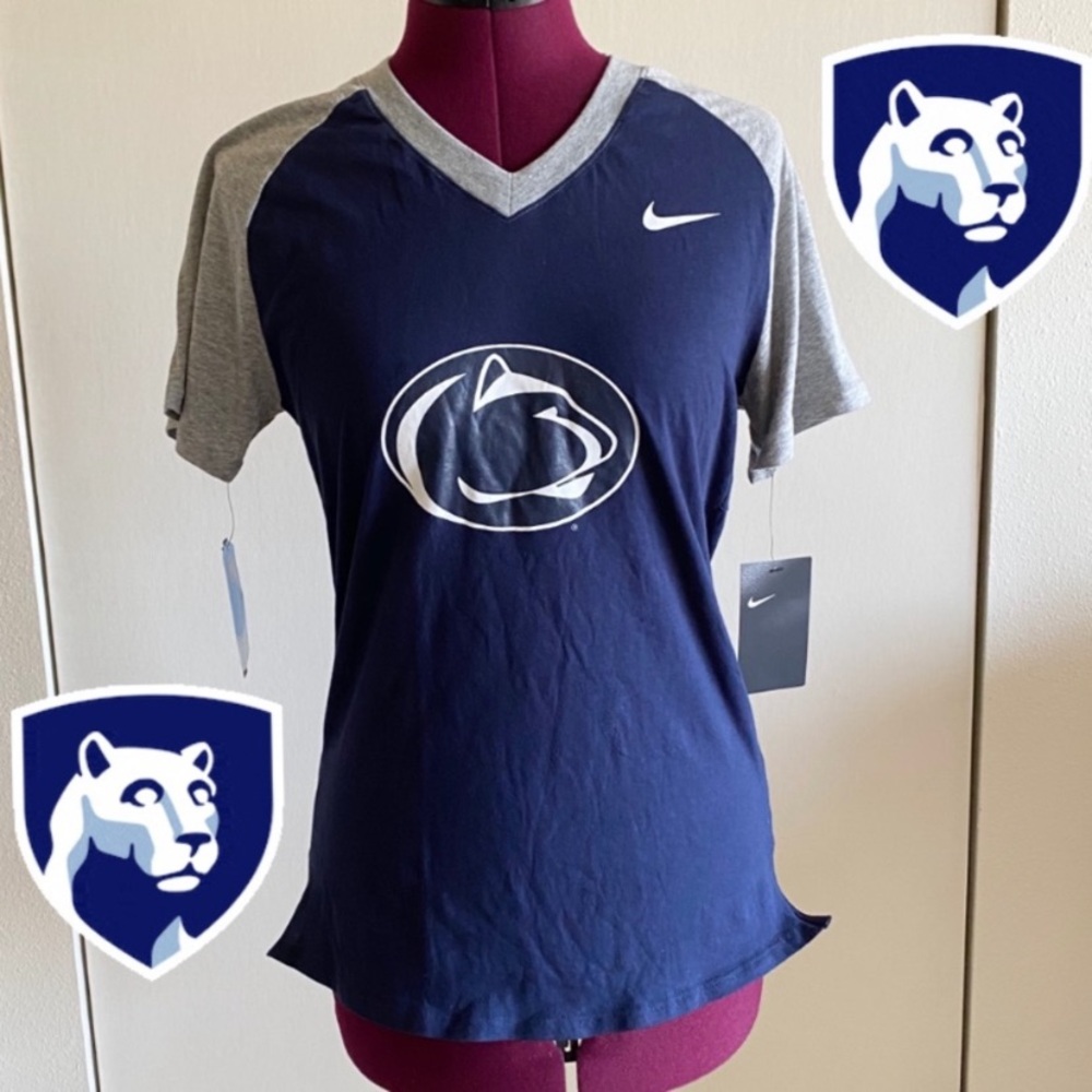 Nike Blue & Gray V-Neck Penn State Shirt